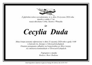 Z głębokim żalem zawiadamiamy o pogrzebie Uczennicy