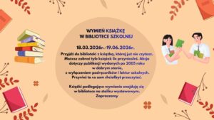 Biblioteka szkolna zaprasza do wymiany książek 📚 📚📚.